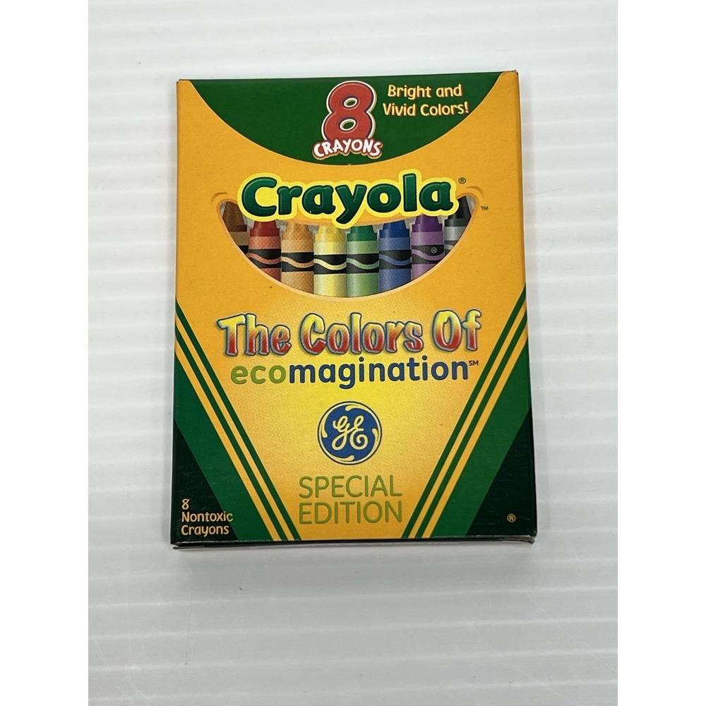 VTG Crayola 2006 Special Edition GE The Colors Of Ecomagination 8 Crayons